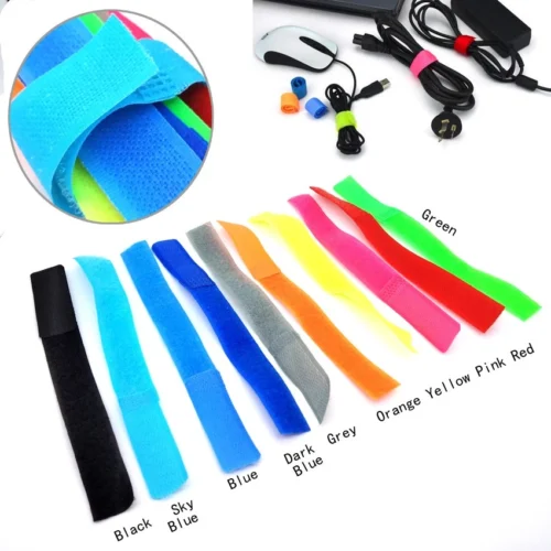 1816e353427377be62ce81847e05b925.webp DIY Candy Colored Velcro Cable Tie Computer Line Belt Storage zheng li xian Strap on