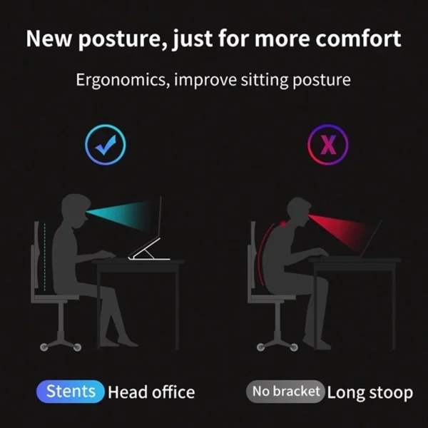 44ba6b251cc9cad07d8f13165b73d4d1.webp Portable Laptop Stand Foldable Adjustable Support Base Non slip Notebook Holder Healthy Posture