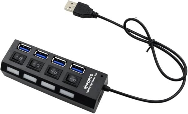 51rnFjA+odL._AC_UF894,1000_QL80_ 4Ports LED USB 2 0 Adapter Hub Power On Off Switch for PC Laptop Computer