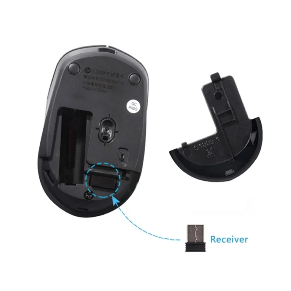 HP S1000 Silent Wireless Mouse 1600dpi Ergonomic 2 4G USB Optical Portable Mini Mouse for PC Computer Laptop Mice