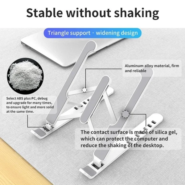 e77808a9954113ed92f85ae43e21be40.webp Portable Laptop Stand Foldable Adjustable Support Base Non slip Notebook Holder Healthy Posture