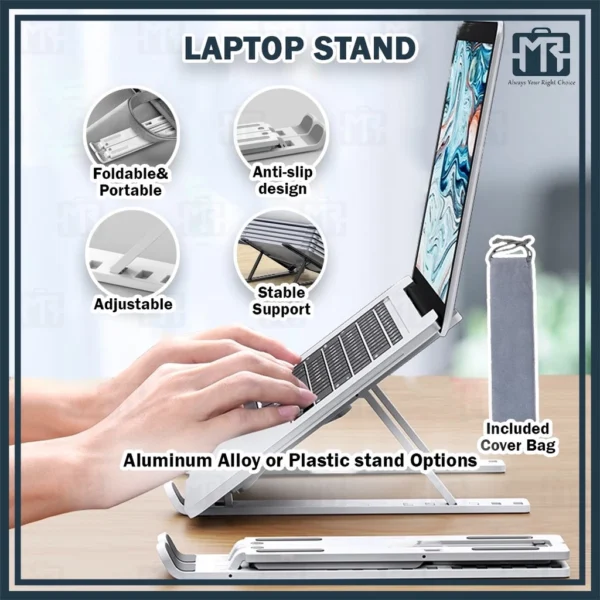 sg-11134201-22120-4wfwaikc81kv53.webp Laptop Stand Portable Platform Foldable Stand Adjustable Height Laptop Holder
