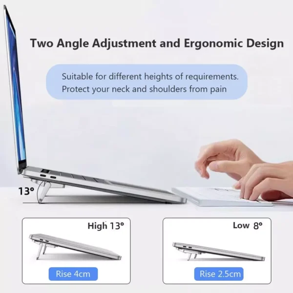 sg-11134301-7rdvu-lxv2rx1bgccm5c.webp Laptop Stand 2PCS Mini Foldable Portable Computer Riser 2 Adjustable Angle Notebook Stand Keyboard Lift for Desk
